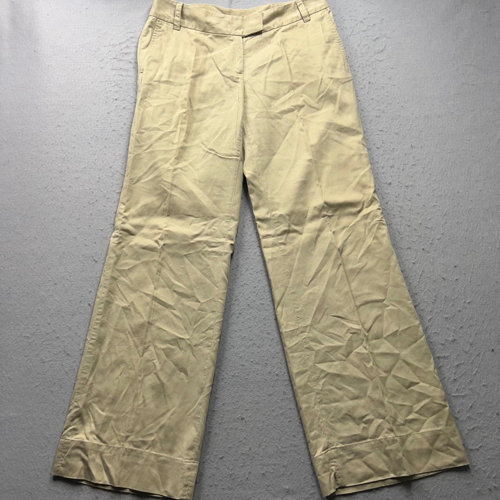 J. Jill Womens 8 Khaki Wide Leg Trousers Tencel Hemp Blend Tan Pants 2007